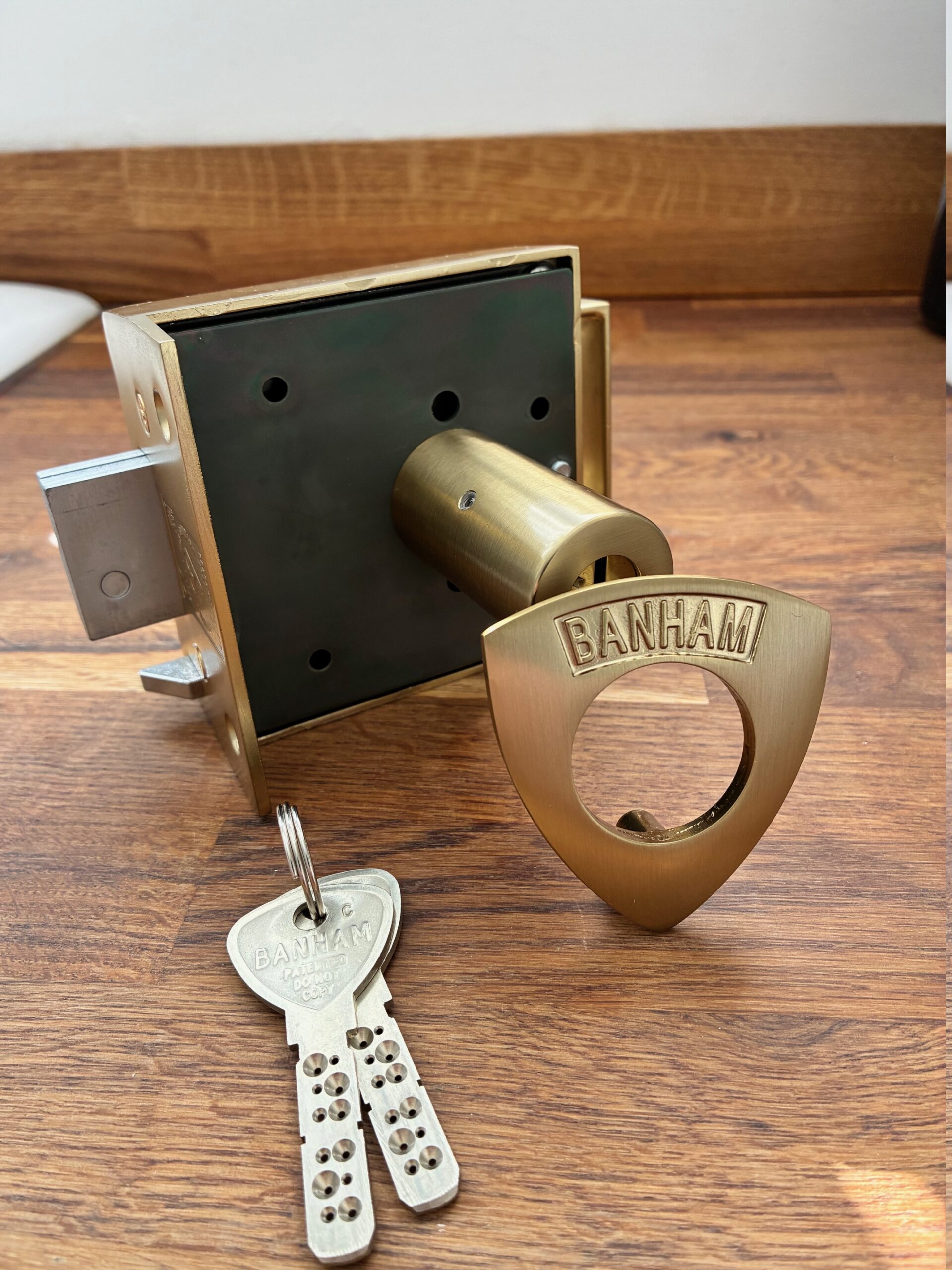 Banham L2000 high security rim lock fitted on front door for home security