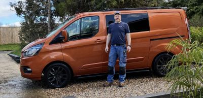 Andy Kingshott of AJK Locks with the company locksmith van in Oxfordshire