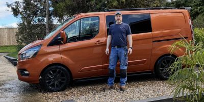 Andy Kingshott of AJK Locks with the company locksmith van in Oxfordshire